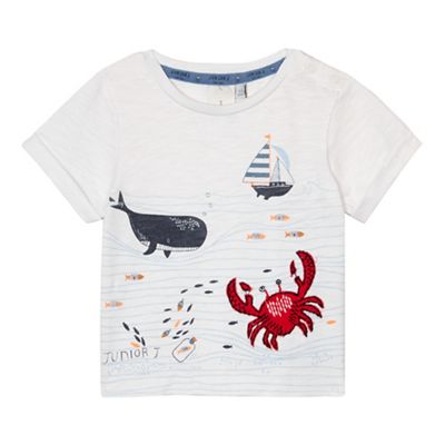 Baby boys' white whale print t-shirt